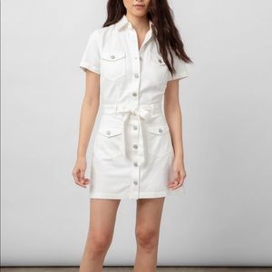 Rails - ‘Danica’ Denim Tie Waist Mini Shirtdress in off white (NWT)